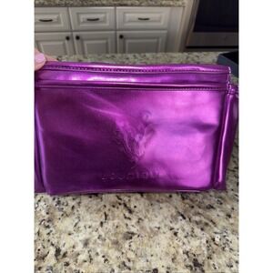 Younique Bright Hot Pink Magenta Fuchsia Make-Up Organizer Bag Purse • VGUC‼